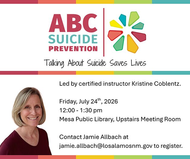 Community Invited To Attend ABC Suicide Prevention Course July 24 At Mesa Public Library