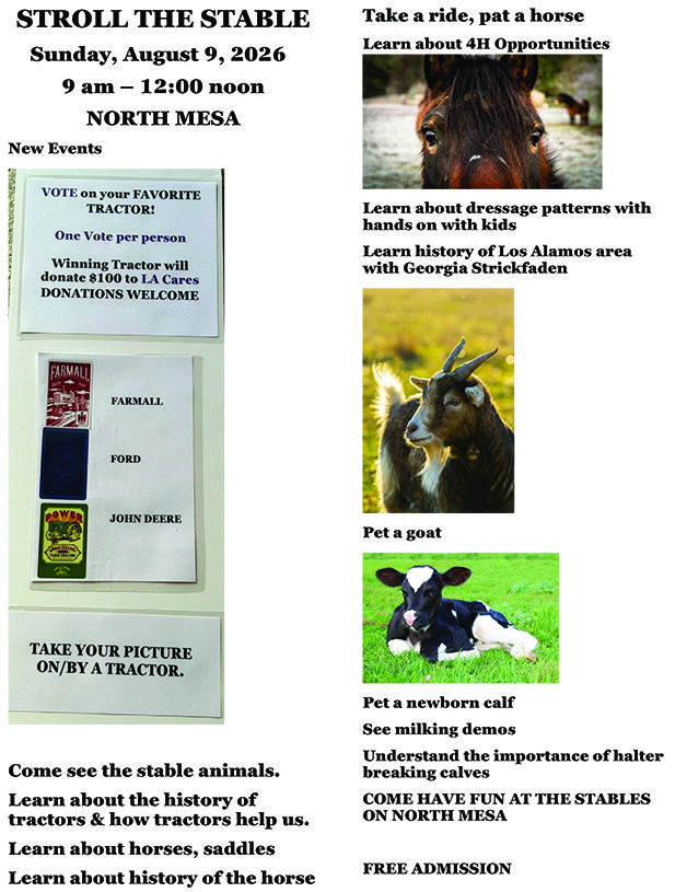 Stroll The Stable Sunday Aug. 9 On North Mesa - Los Alamos Daily Post